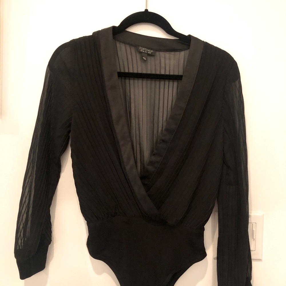Women’s Topshop black sheer bodysuit